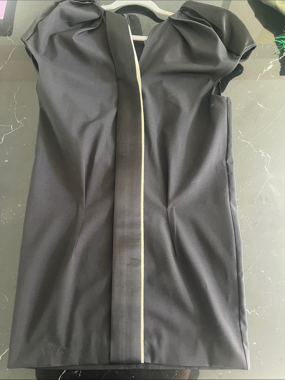 Zara Black Dress with Cream Trim